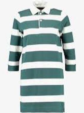 Abercrombie & Fitch | Green and White Striped Rugby Dress